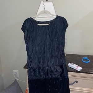 Theory drop waist dress black